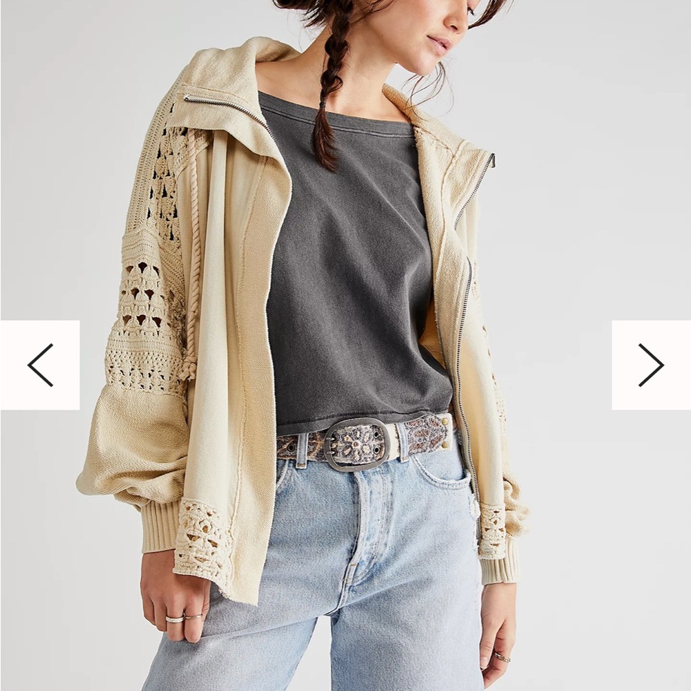 Free People Dune Bug Cardi Sweater Cardigan NWT Oatmeal